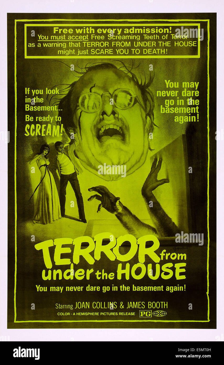 TERROR FROM UNDER THE HOUSE, (aka INNOF die VERÄNGSTIGTEN Menschen, aka Rache), UD Poster, 1971 Stockfoto