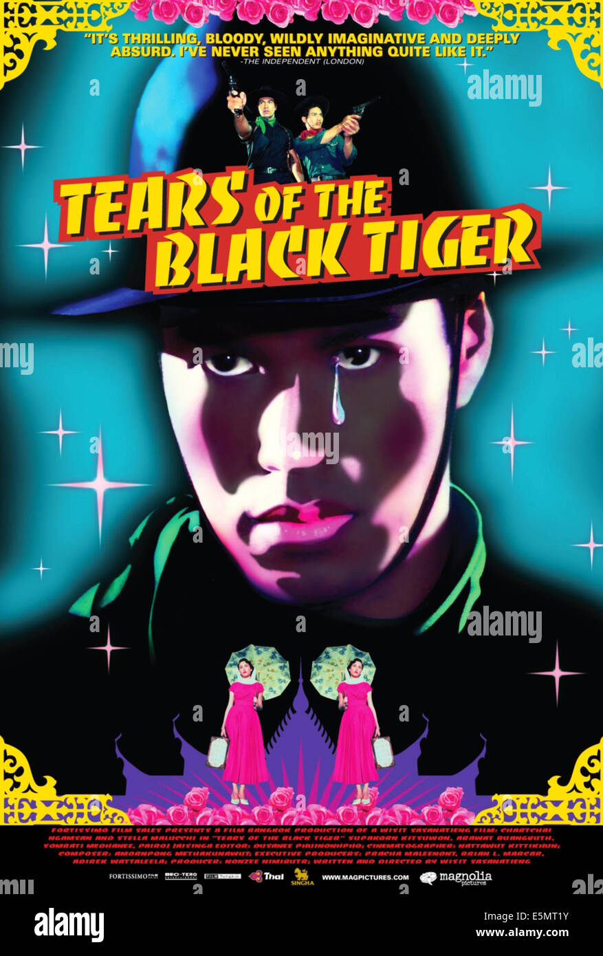 Tränen von THE BLACK TIGER, (aka FAH TALAI JONE), US-Plakatkunst, nach oben, von links: Chartchai Ngamsan, Supakorn Kitsuwon, große Stockfoto