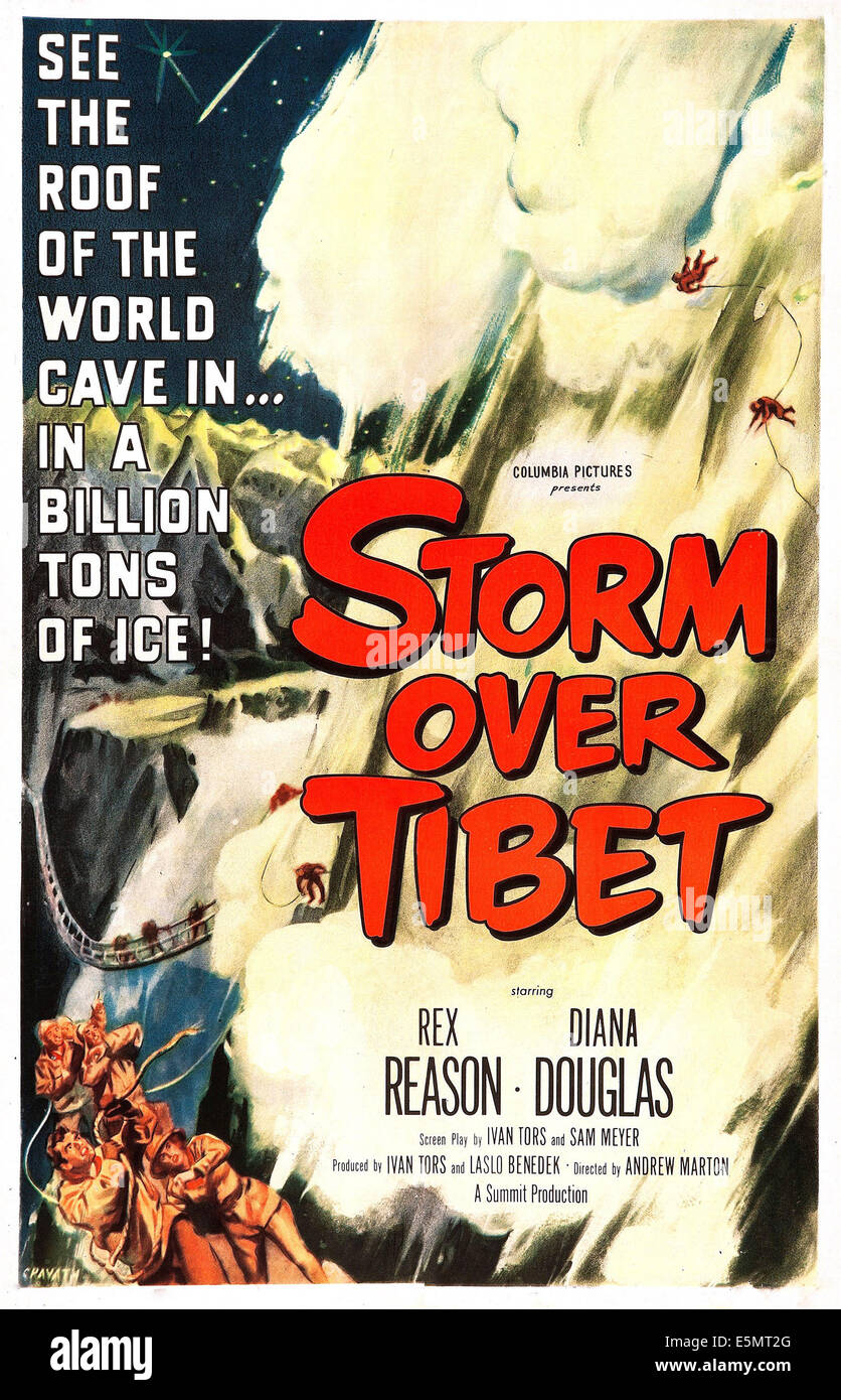 Sturm über TIBET, uns Plakatkunst, 1952. Stockfoto