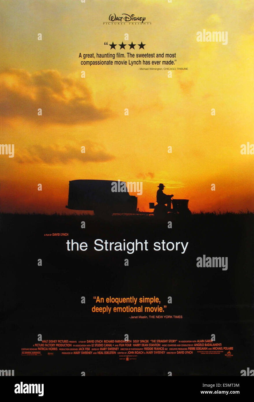 DIE STRAIGHT STORY, Plakatkunst, 1999. © Buena Vista Bilder/Courtesy Everett Collection Stockfoto