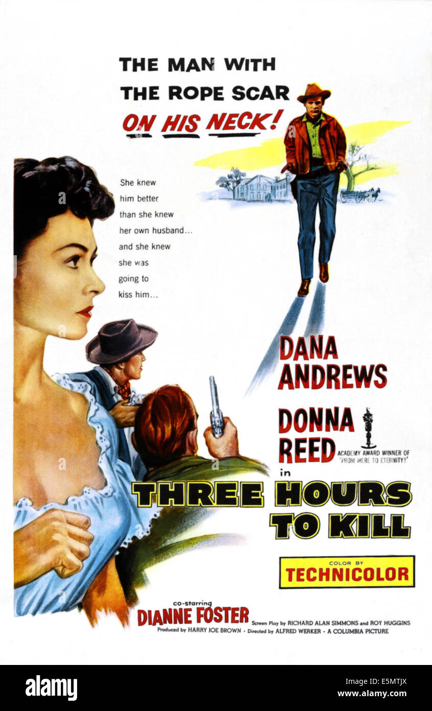 DREI Stunden zu töten, Donna Reed, Dana Andrews, 1954. Stockfoto