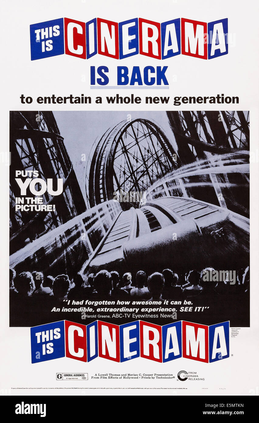 Dieses ist CINERAMA, Plakatkunst, 1952. Stockfoto