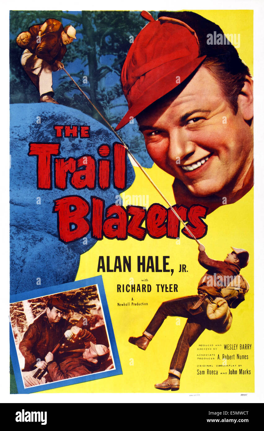 TRAIL BLAZERS, US-Plakat, Alan Hale Jr. (oben rechts), 1953 Stockfoto