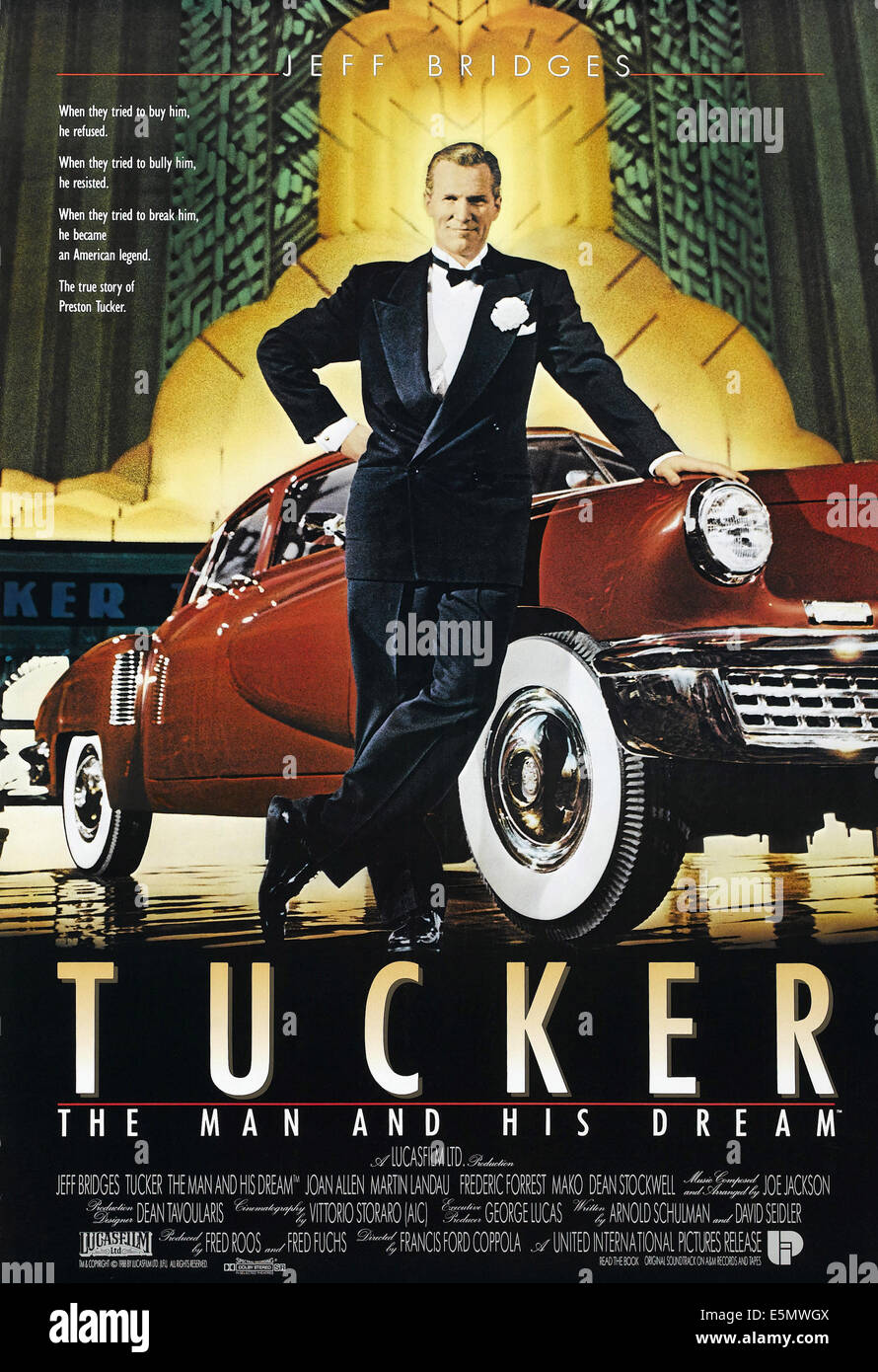 TUCKER: Der Mann und sein Traum, Jeff Bridges, 1988, © Paramount/Courtesy Everett Collection Stockfoto