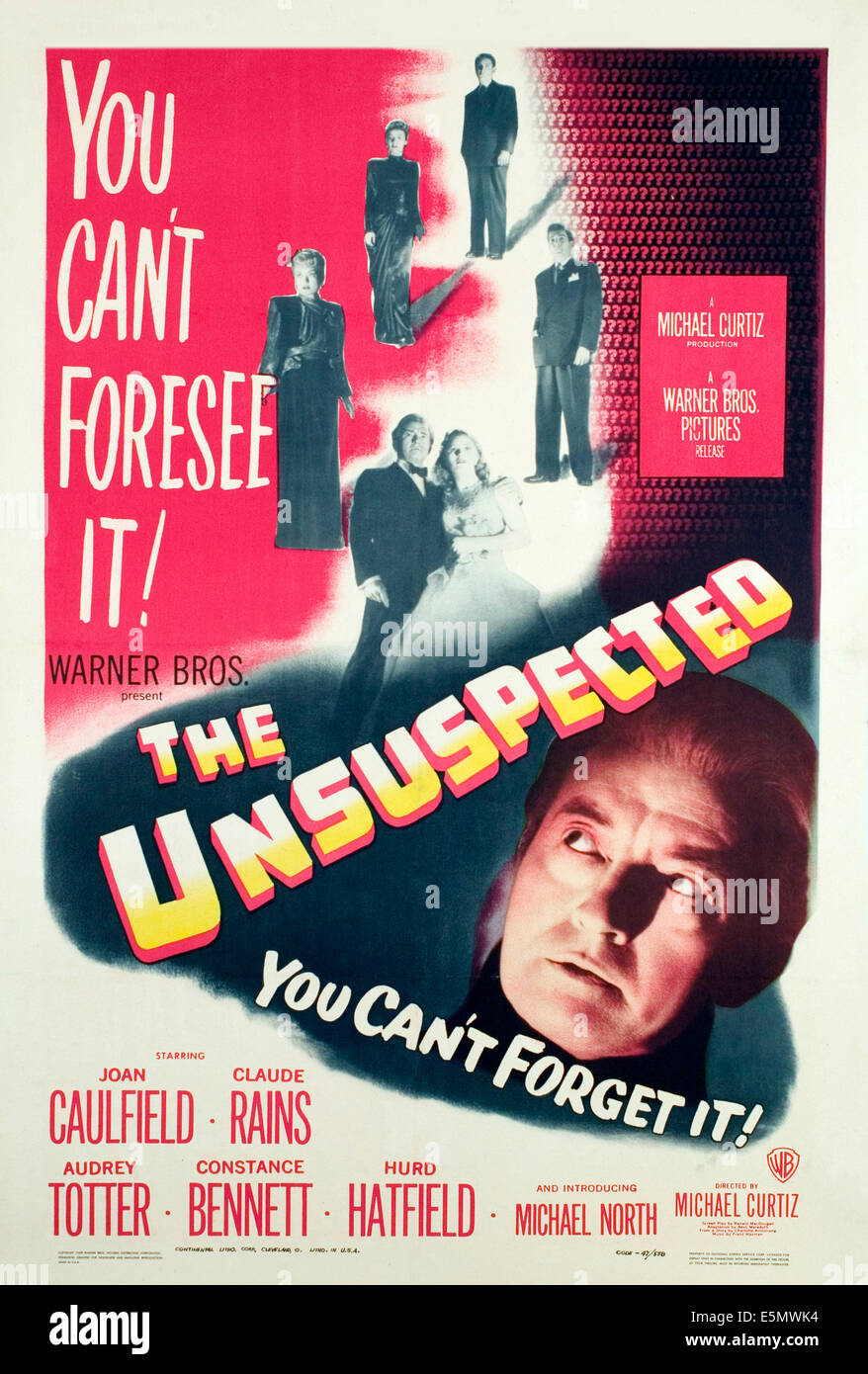 DIE UNVERMUTETE, Claude Rains, 1947. Stockfoto