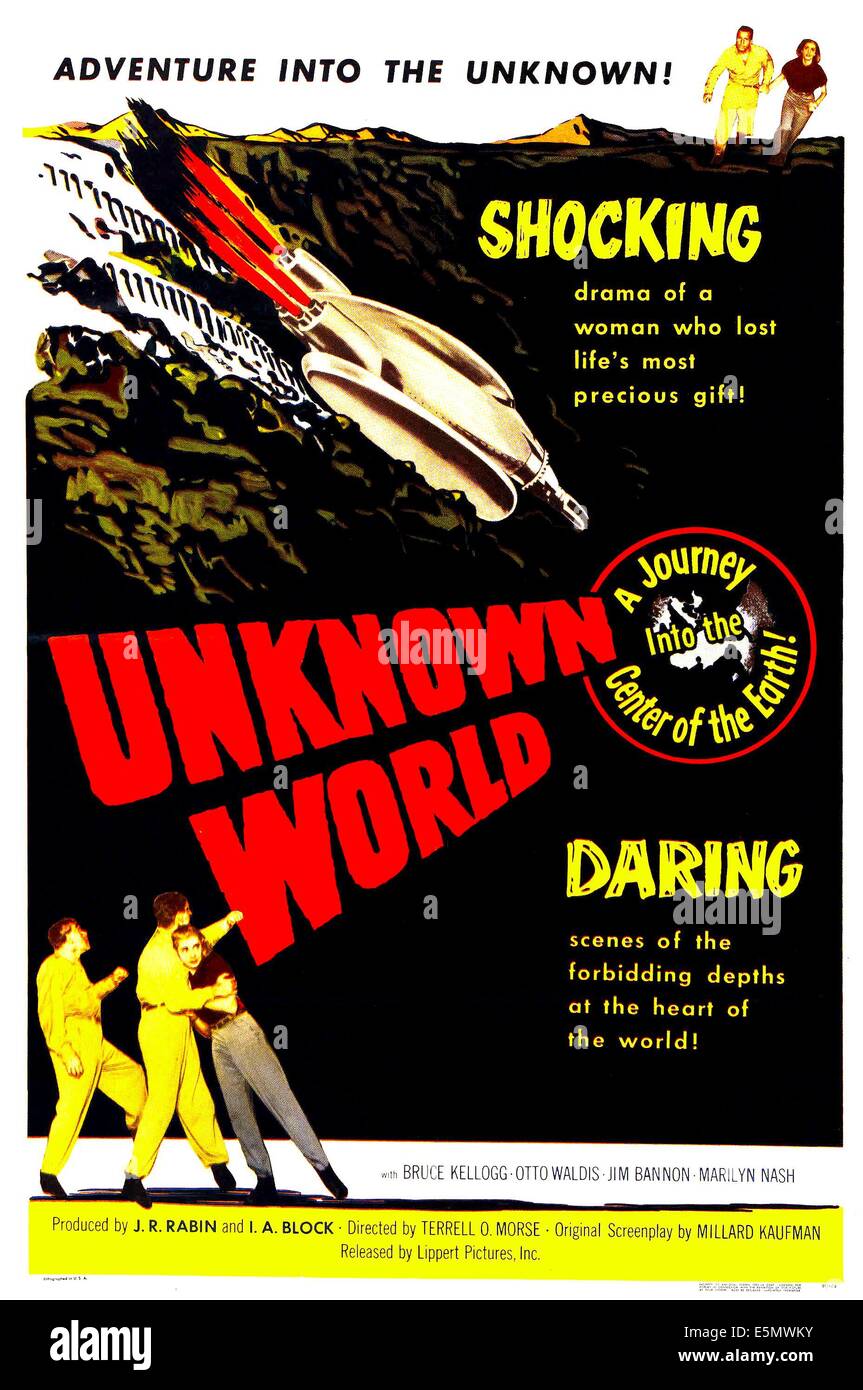UNBEKANNTE Welt, US-Plakatkunst, 1951. Stockfoto