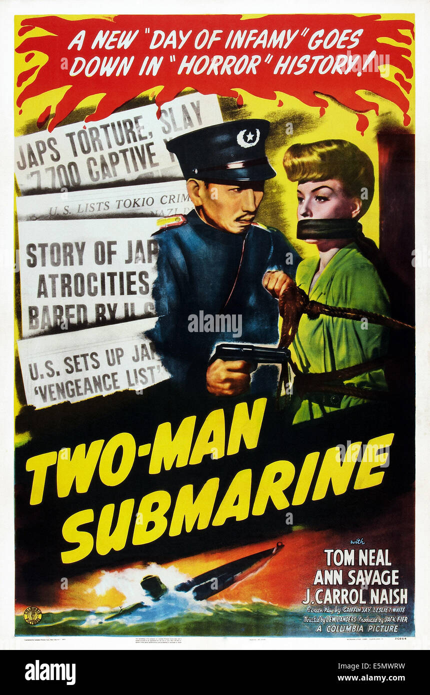ZWEIMANN-u-Boot, US-Plakat, Ann Savage (rechts), 1944 Stockfoto