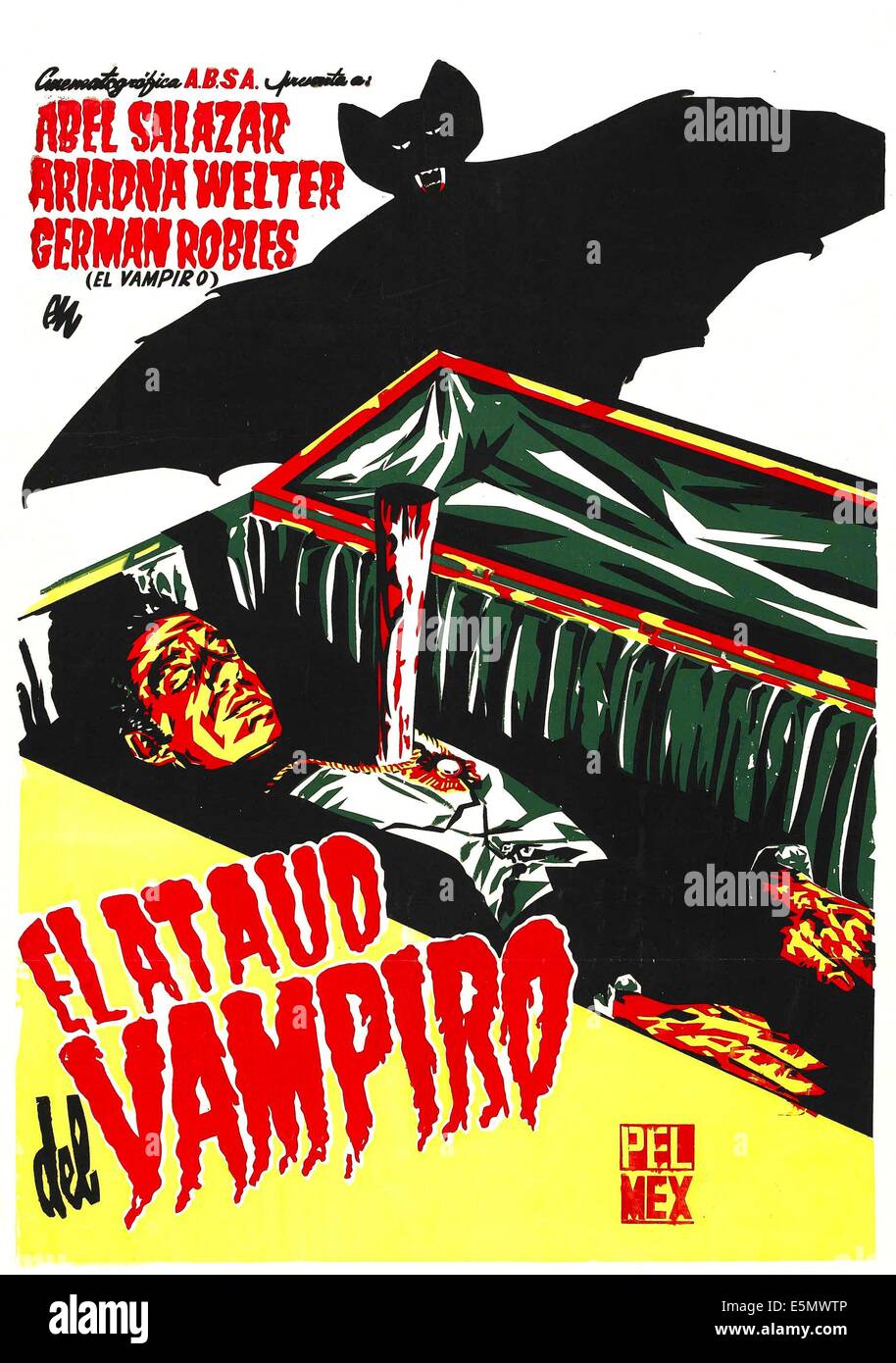 DER Vampir Sarg, (aka EL ATAUD DEL VAMPRIRO), spanische Plakatkunst, 1958. Stockfoto
