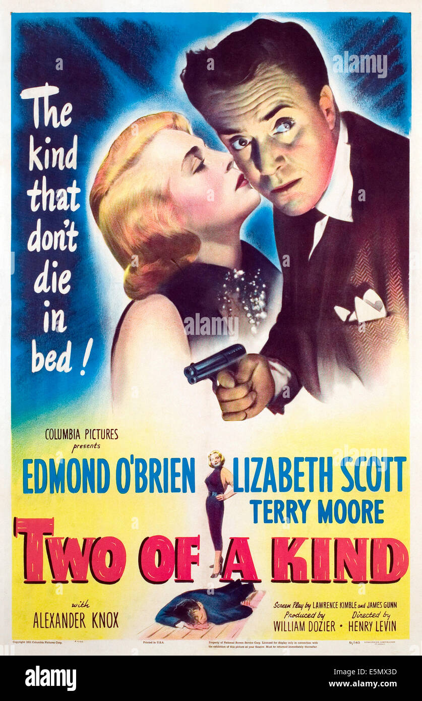 TWO OF A KIND, Lizabeth Scott, Edmond O'Brien, 1951. Stockfoto