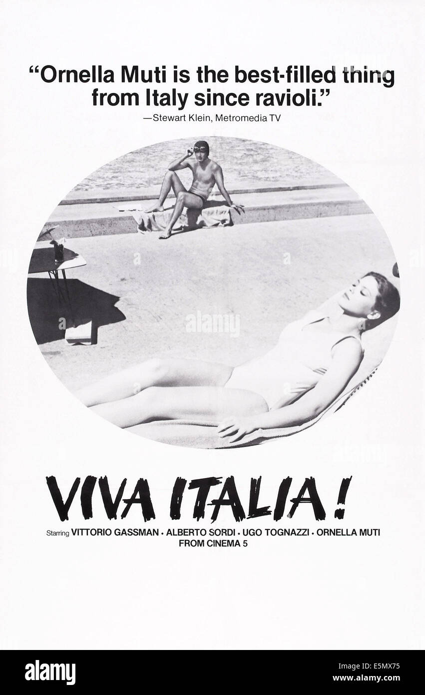 VIVA ITALIA!, (aka i NUOVI MOSTRI), US-Plakatkunst, Ornella Muti, 1977 Stockfoto