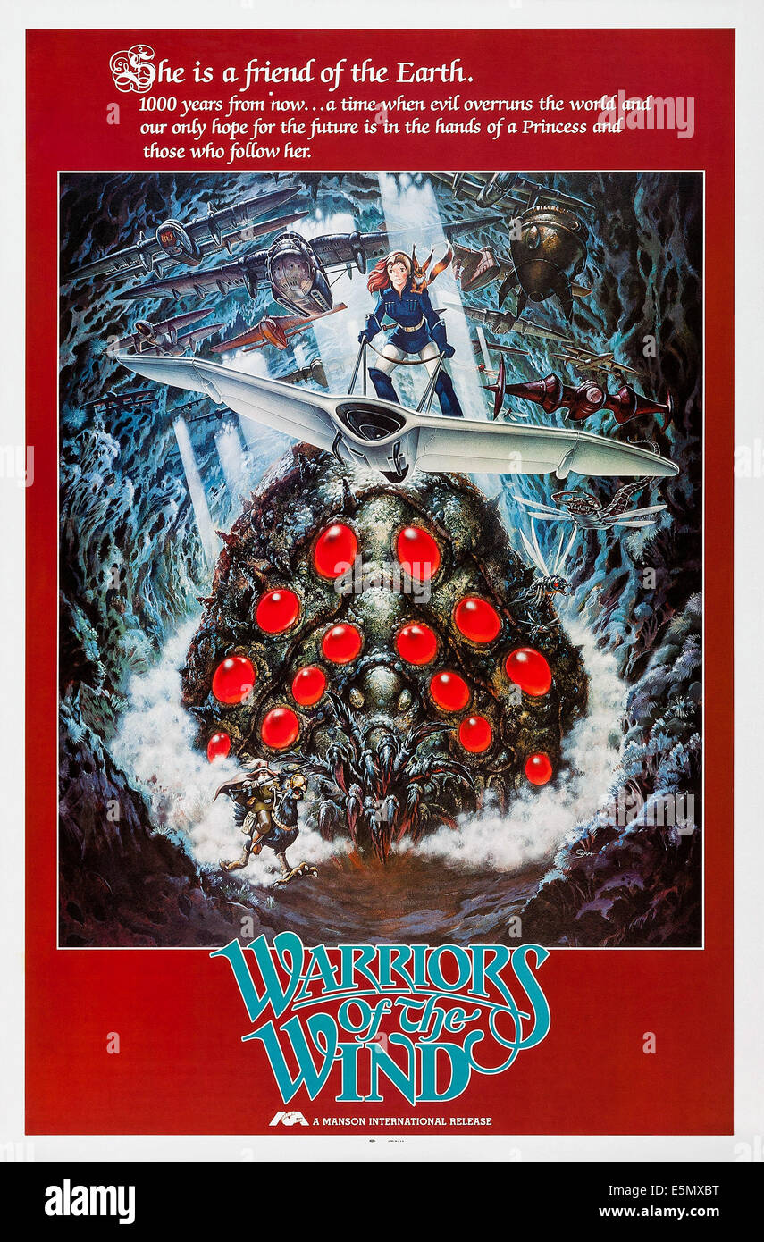 WARRIORS OF THE WIND (aka NAUSICAÄ OF THE VALLEY OF THE WIND, aka KAZE NO TANI NO NAUSHIKA), US-Plakat, 1984, © New Stockfoto