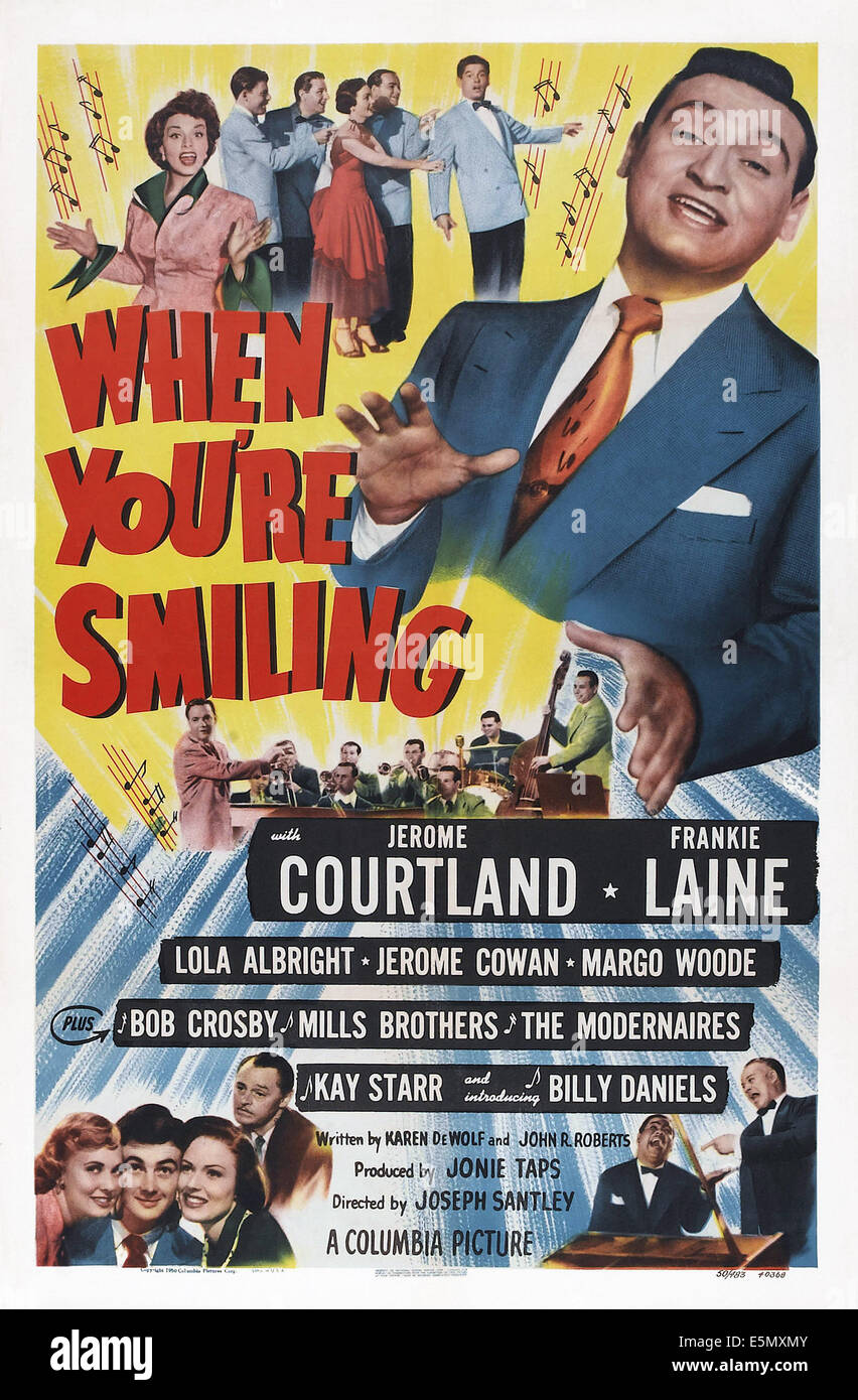 Wenn man Lächeln, US Plakatkunst, Frankie Laine, (oben rechts), 1950 Stockfoto