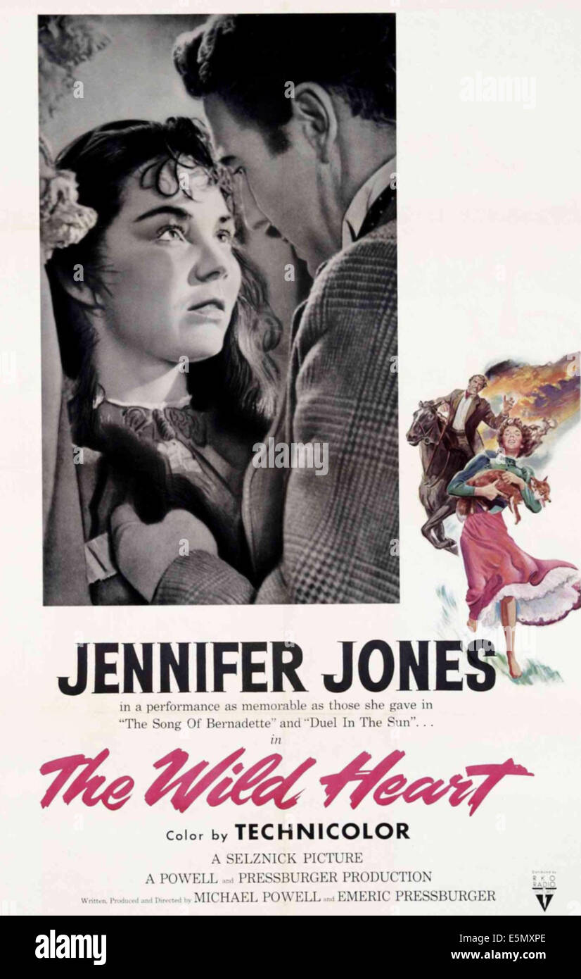 Das wilde Herz, Jennifer Jones auf Plakatkunst, 1952 Stockfoto