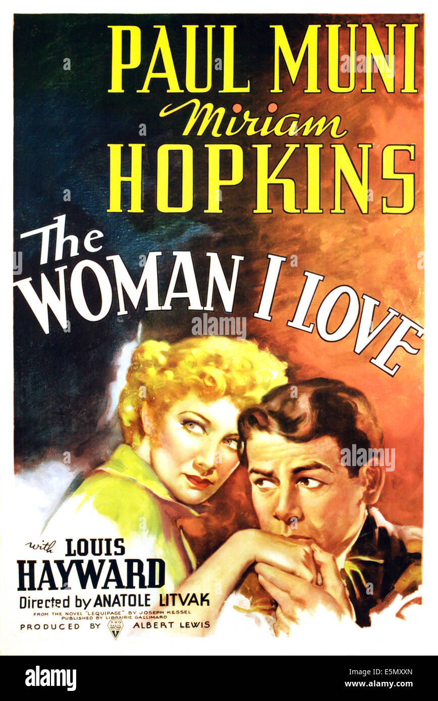 DIE Frau, die ich Liebe, Miriam Hopkins, Paul Muni, 1937. Stockfoto