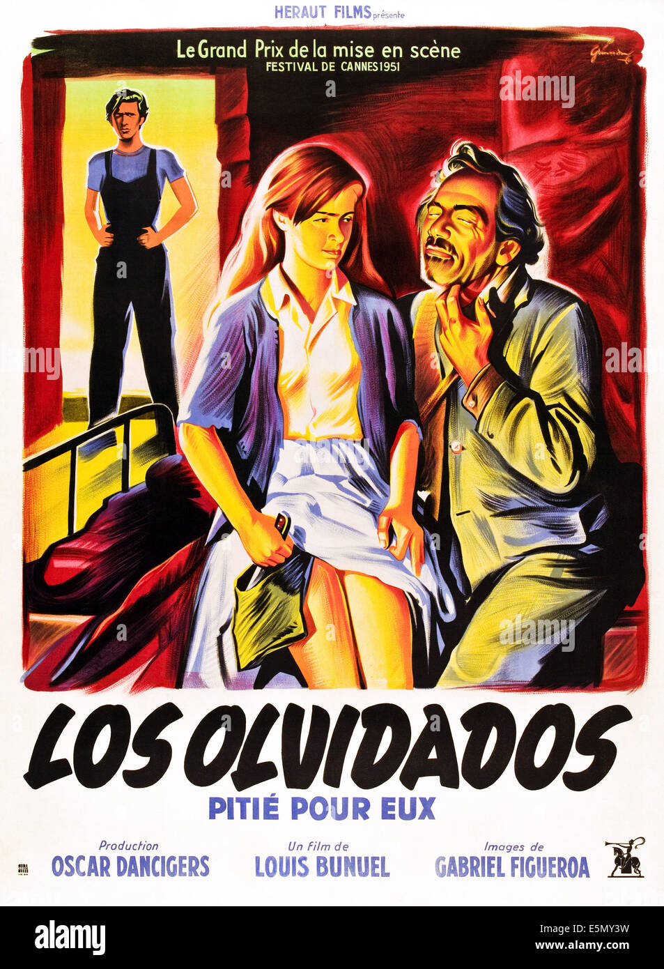 LOS OLVIDADOS, (aka THE YOUNG AND THE DAMNED), französische Plakatkunst, 1950. Stockfoto