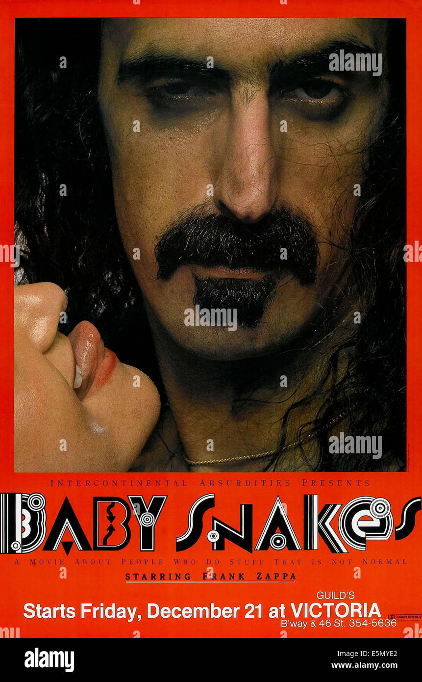 BABY SNAKES, US voraus Plakatkunst, Frank Zappa, 1979. Stockfoto