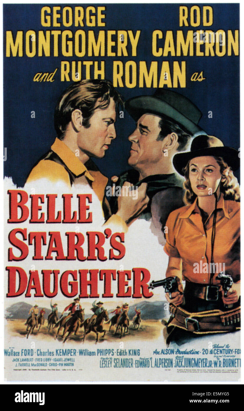 BELLE STARR-Tochter, von links: George Montgomery, Rod Cameron, Ruth Roman, 1948, TM und Copyright © 20. Century Fox Film Stockfoto