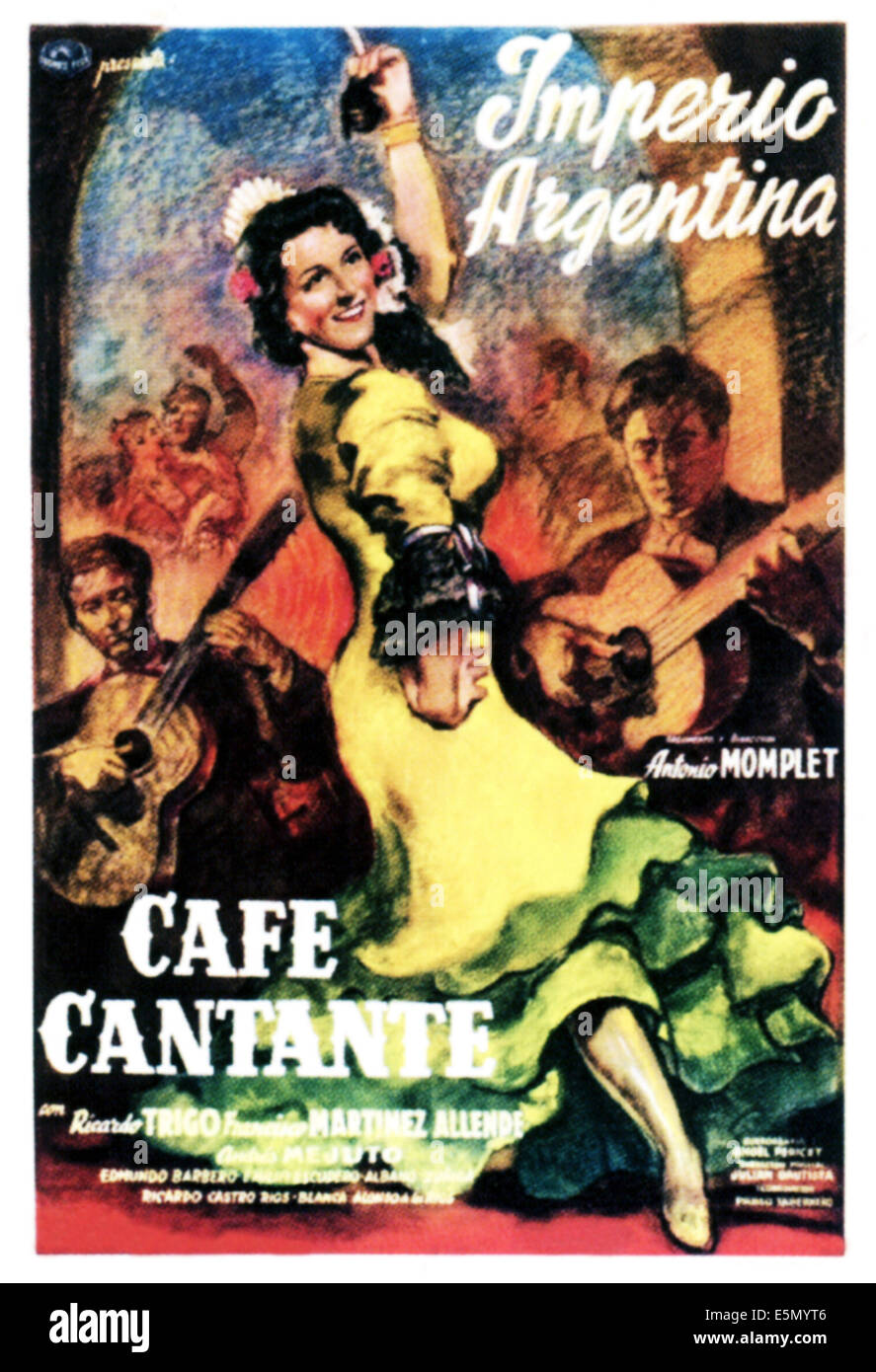 CAFE CANTANTE, argentinische Plakatkunst, 1951. Stockfoto