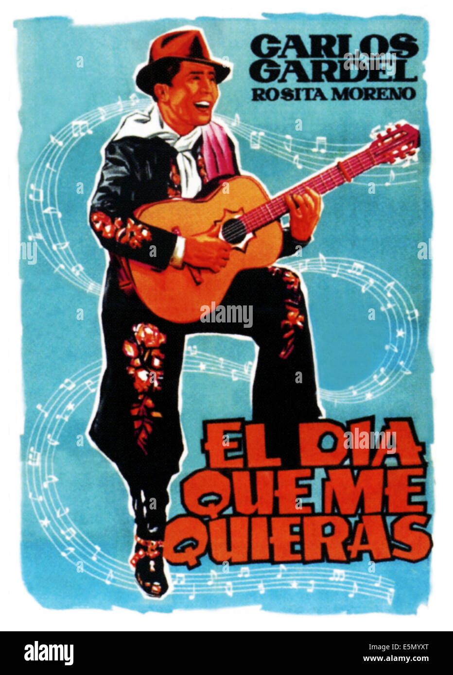 EL DIA QUE ME QUIERAS, Carlos Gardel auf spanischen Plakatkunst, 1959. Stockfoto