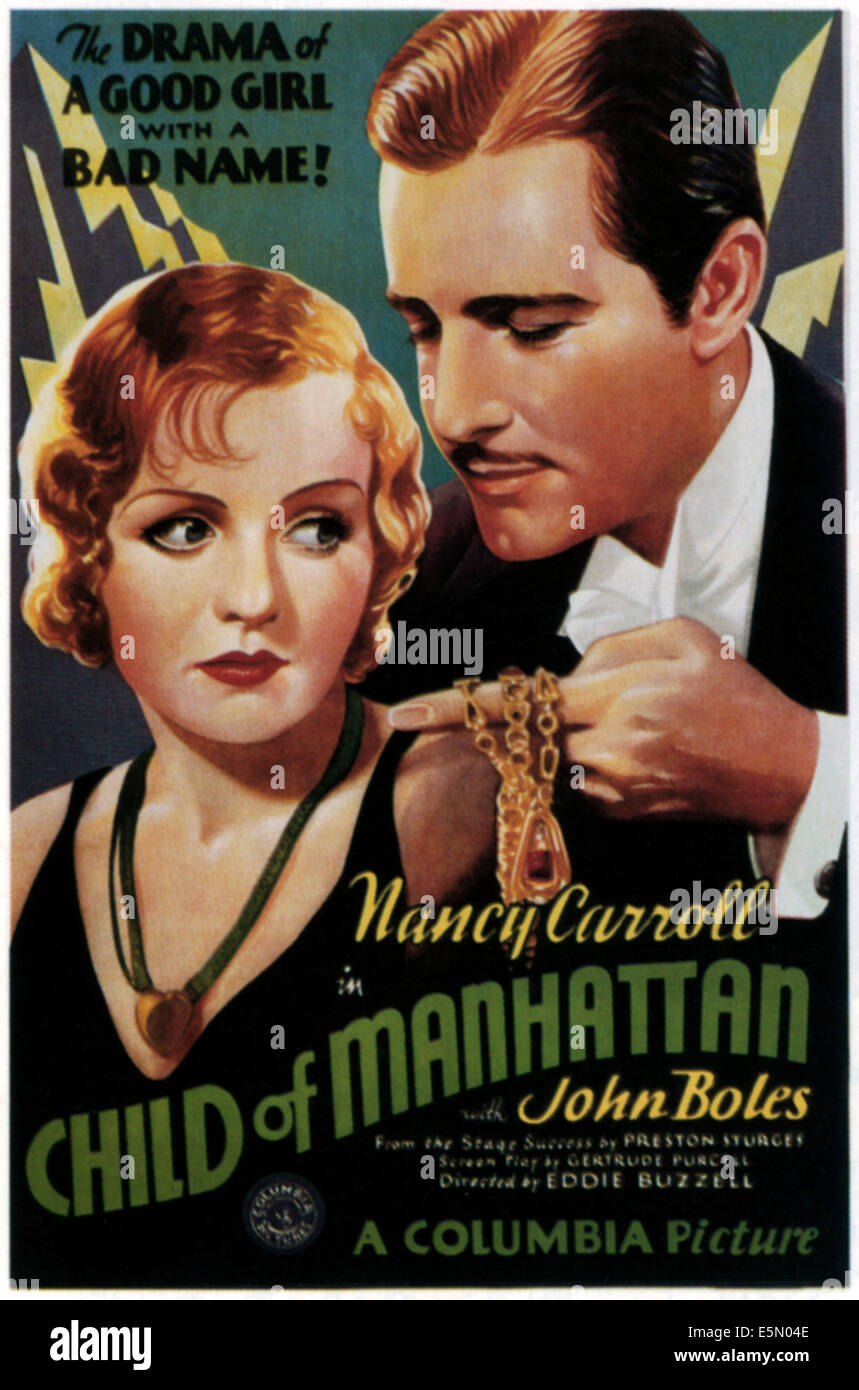 Kind von MANHATTAN, von links: Nancy Carroll, John Boles, 1933. Stockfoto