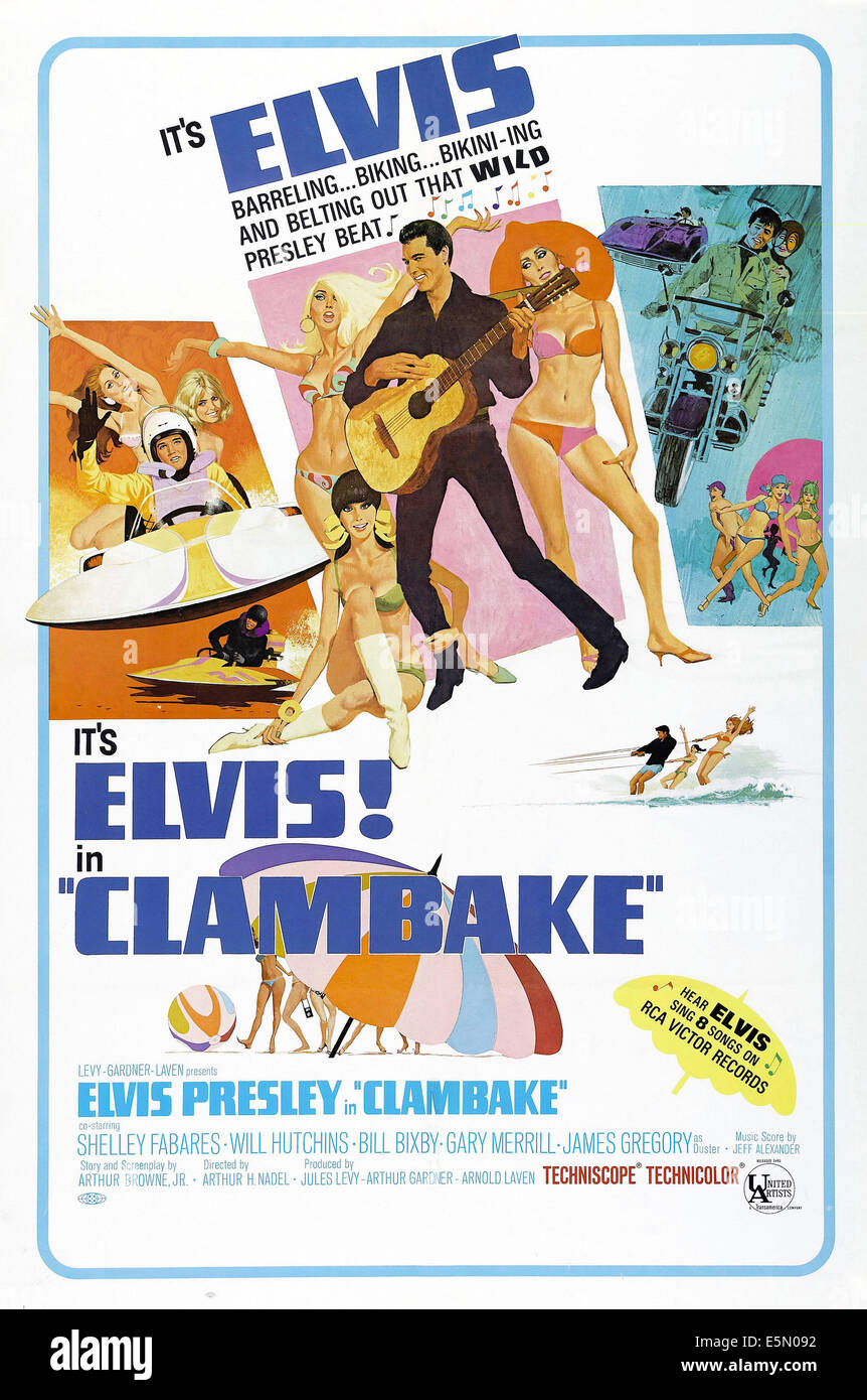 CLAMBAKE, Elvis Presley, 1967, Plakatkunst Stockfoto