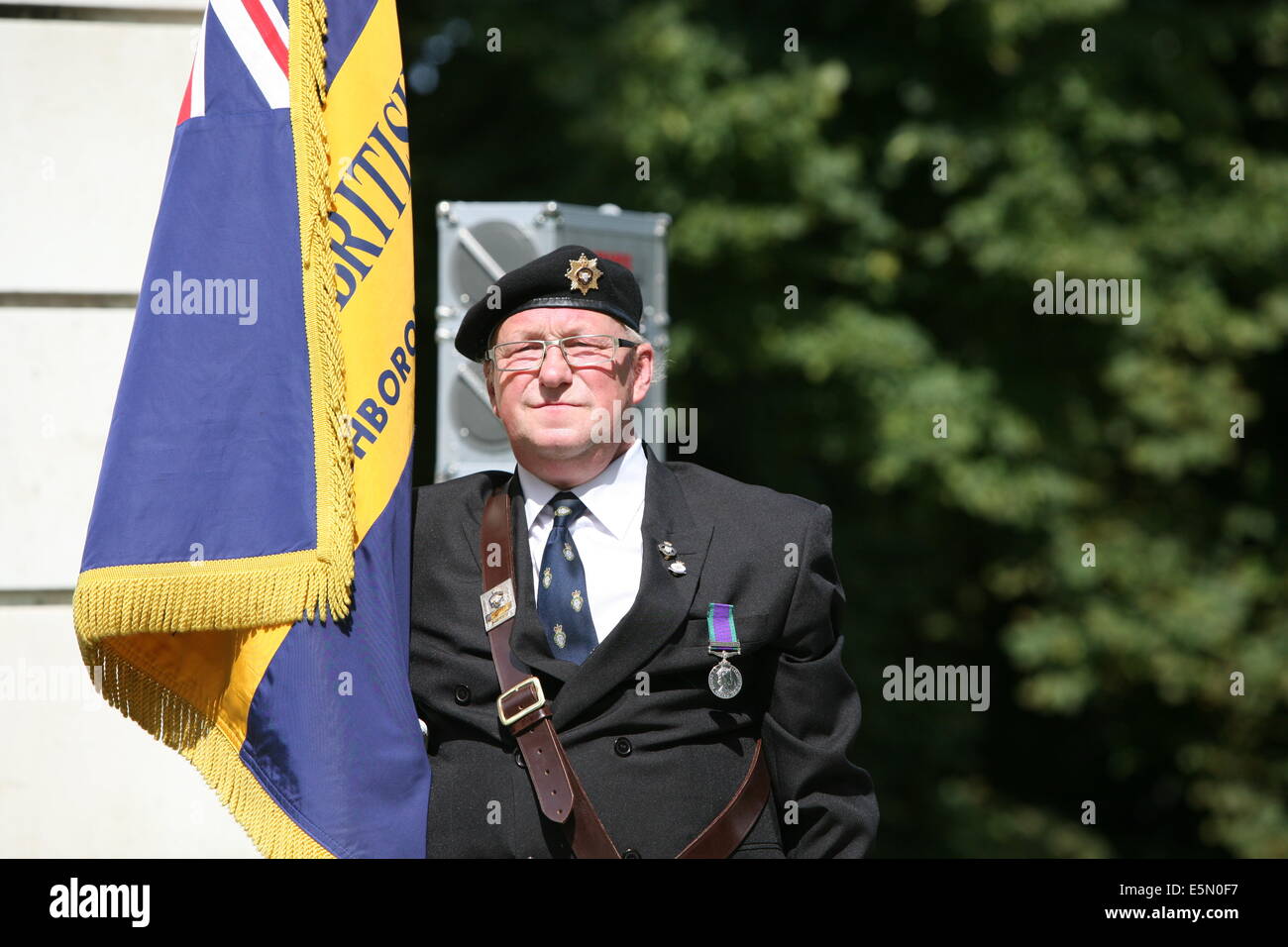 Loughborough, Großbritannien. 4. August 2014. Veteranen der ww1-Gedenkveranstaltung in loughborough Stockfoto