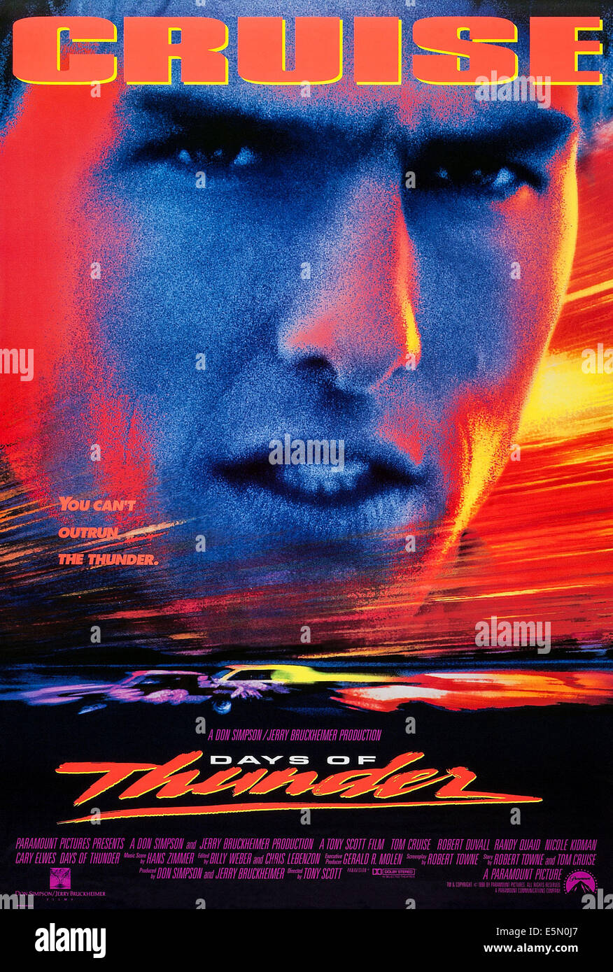 DAYS OF THUNDER, Tom Cruise, 1990, © Paramount Bilder/Courtesy Everett - How Old Was Tom Cruise In Days Of Thunder