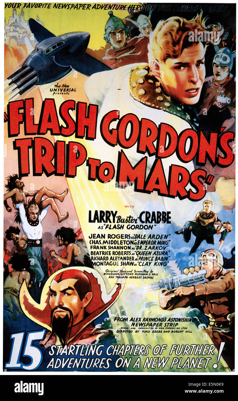 FLASH GORDON Reise zum MARS, Larry "Buster" Crabbe, Charles Middleton (unten links), 1938 Stockfoto