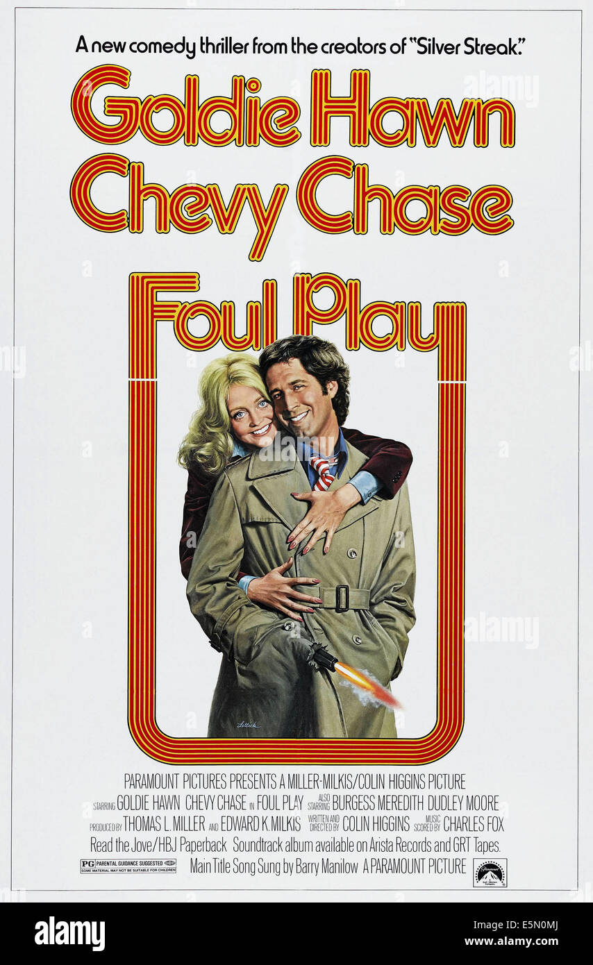 FOUL PLAY, Goldie Hawn, Chevy Chase, 1978, © Paramount/Courtesy Everett Collection Stockfoto