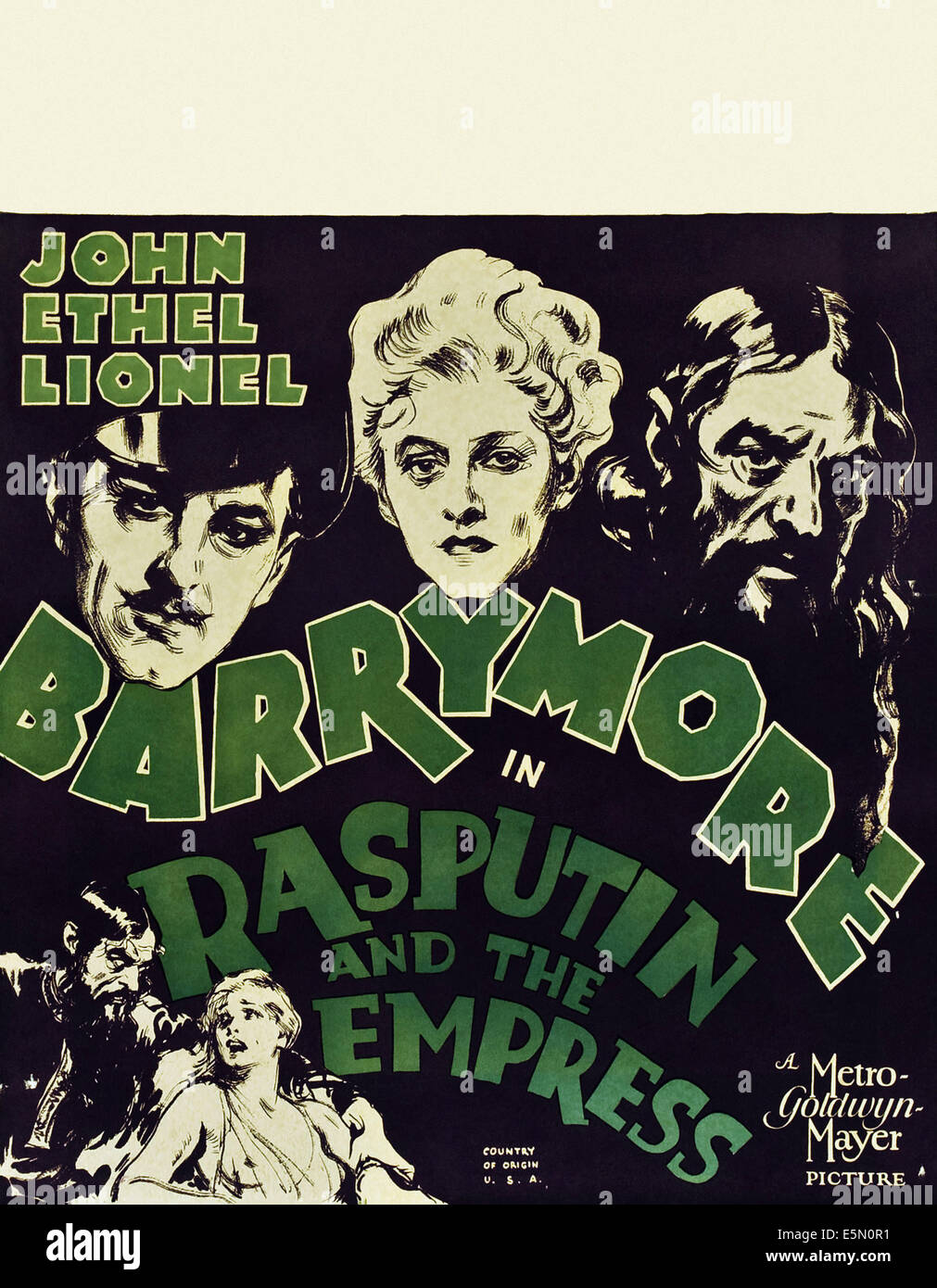 RASPUTIN und die Kaiserin, oben von links: John Barrymore, Ethel Barrymore, Lionel Barrymore, unten von links: Lionel Barrymore, Stockfoto