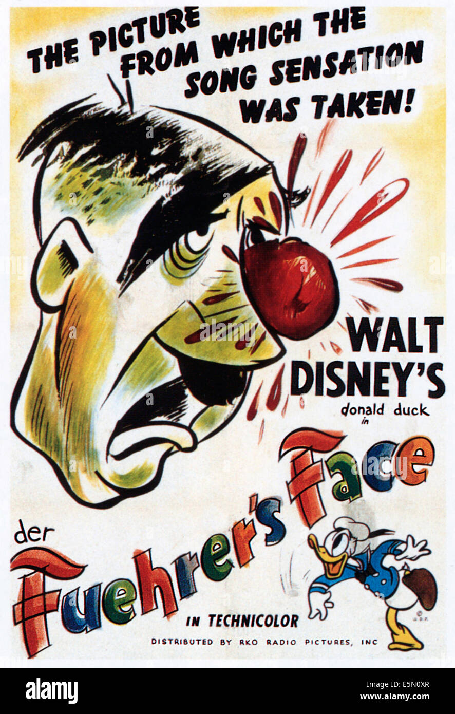 DER FUEHRER Gesicht, Hitler, Donald Duck, Walt Disneys Oscar-prämierten Kurzfilm, 1943 Stockfoto