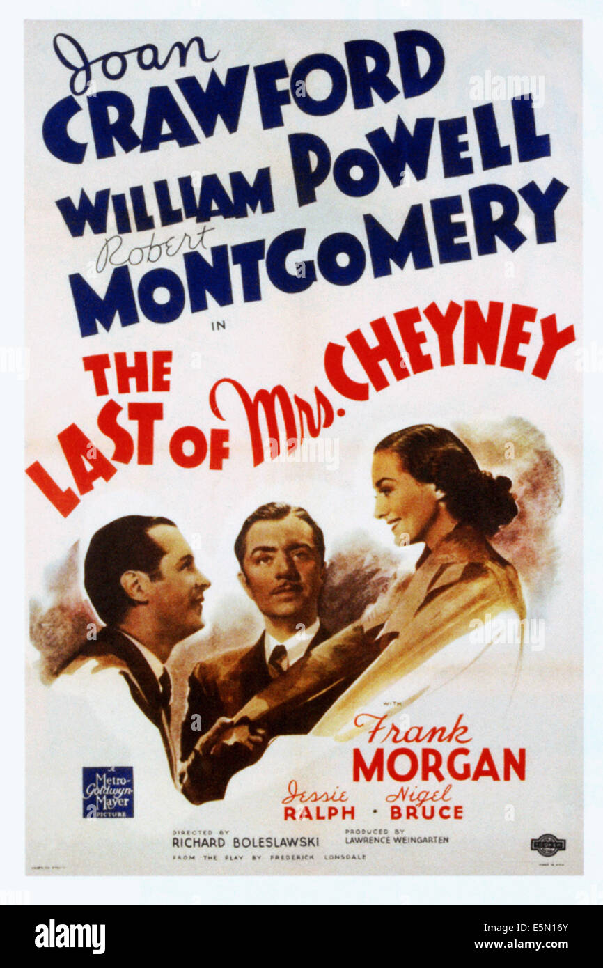DIE letzte Frau CHEYNEY, von links: Robert Montgomery, William Powell, Joan Crawford auf Plakatkunst, 1937. Stockfoto