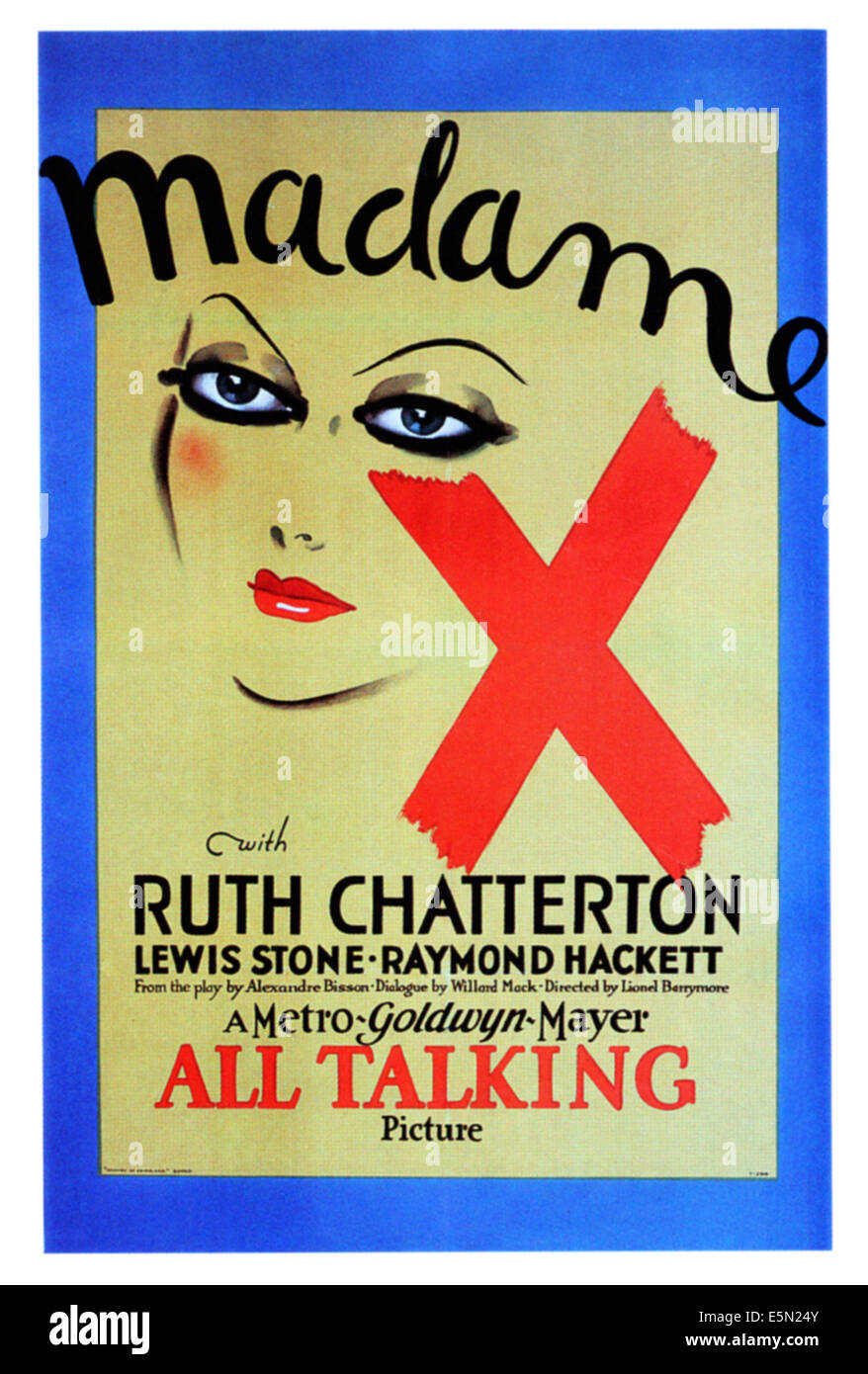 MADAME X, Plakatkunst, 1929 Stockfoto