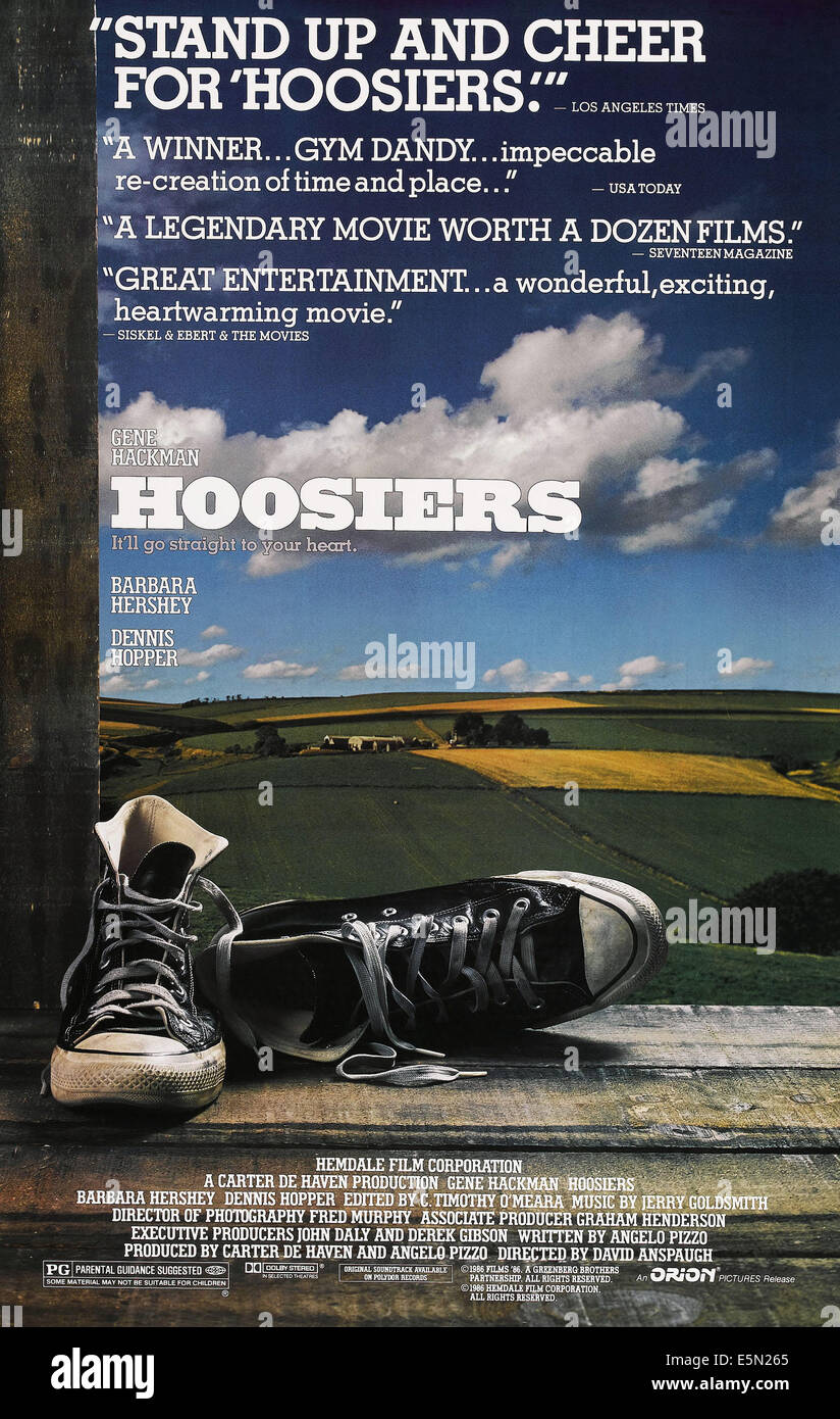 HOOSIERS, (Plakatkunst), 1986 Stockfoto