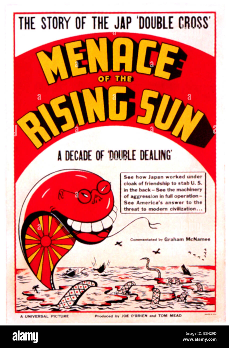 MENACE OF THE RISING SUN, 1942, Plakatkunst Stockfoto