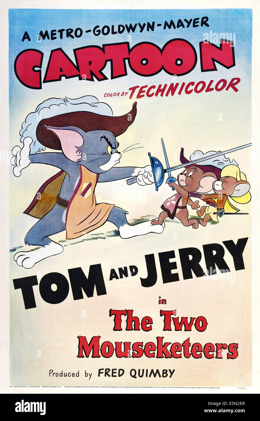 DIE zwei MOUSEKETEERS von links Tom die Katze die Maus Jerry die Maus knabbert 1951 Stockfotografie Alamy