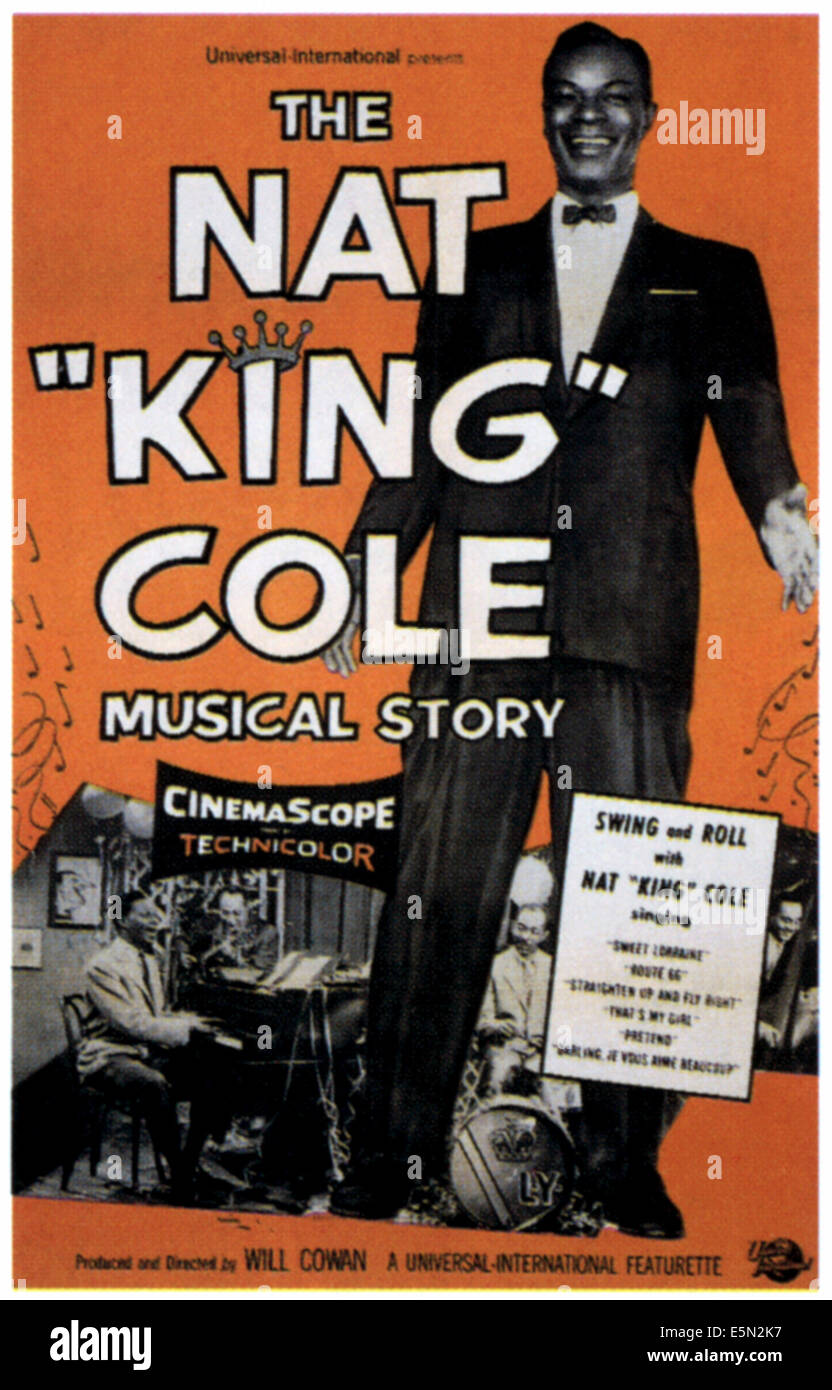 DIE NAT 'KING' COLE musikalische Geschichte, Nat King' ' Cole, 1955. Stockfoto