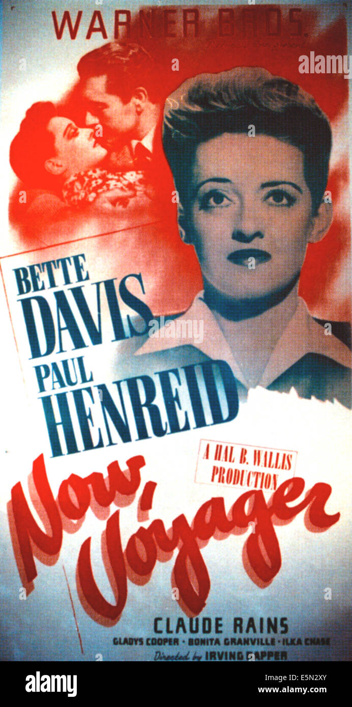 NOW, VOYAGER, oben links, von links: Bette Davis, Paul Henreid, rechts: Bette Davis, 1942. Stockfoto
