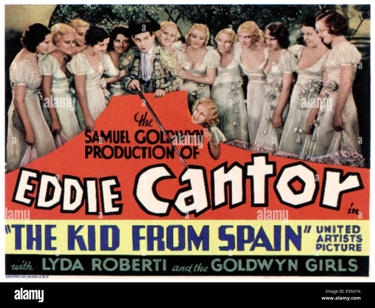 DER KID FROM SPAIN, Zentrum: Eddie Cantor mit den Goldwyn Mädchen, 1932. Stockfoto