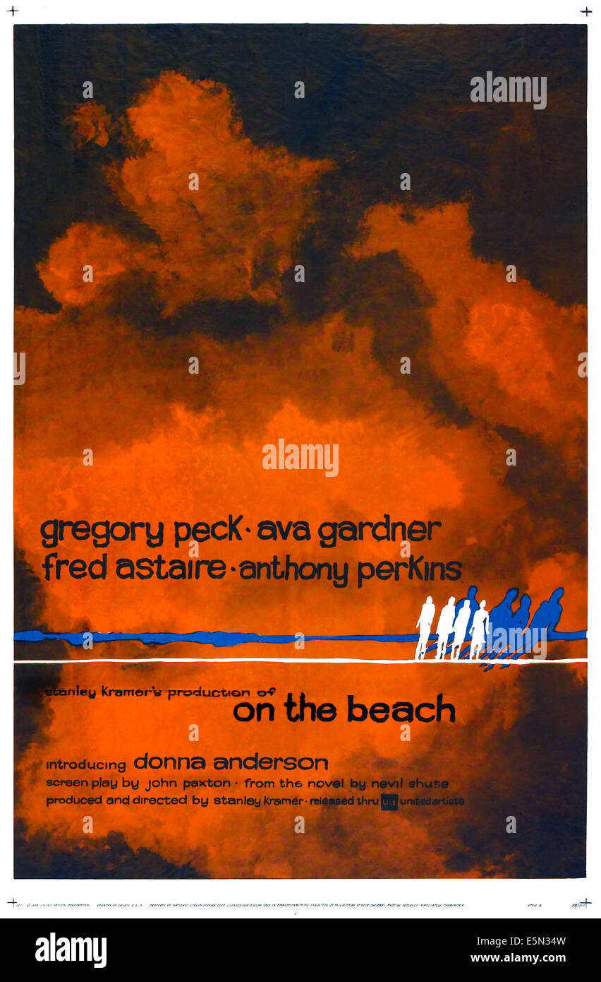 ON THE BEACH, Plakatkunst, 1959. Stockfoto
