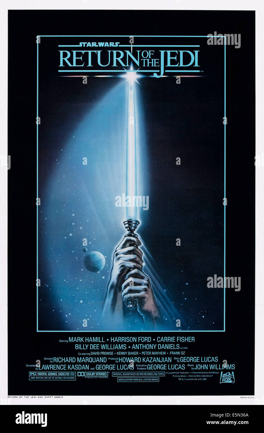 STAR WARS: EPISODE VI - RETURN OF THE JEDI, US-Plakat-Kunst, 1983, TM und Copyright © 20. Century Fox Film Corp. Alle Rechte Stockfoto