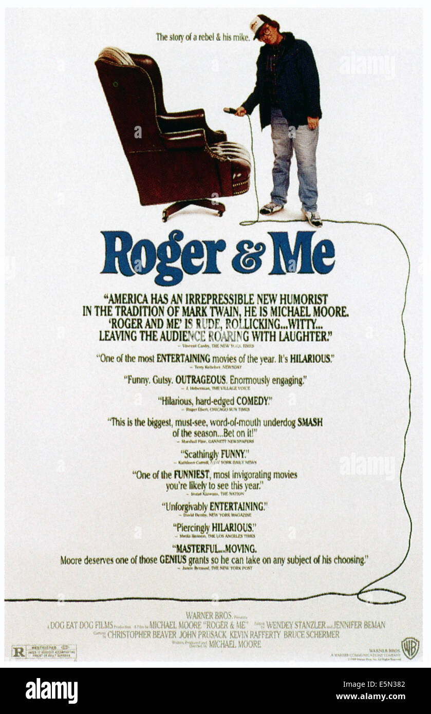 ROGER & ME, Michael Moore, 1989, © Warner Bros. / Courtesy Everett Collection Stockfoto