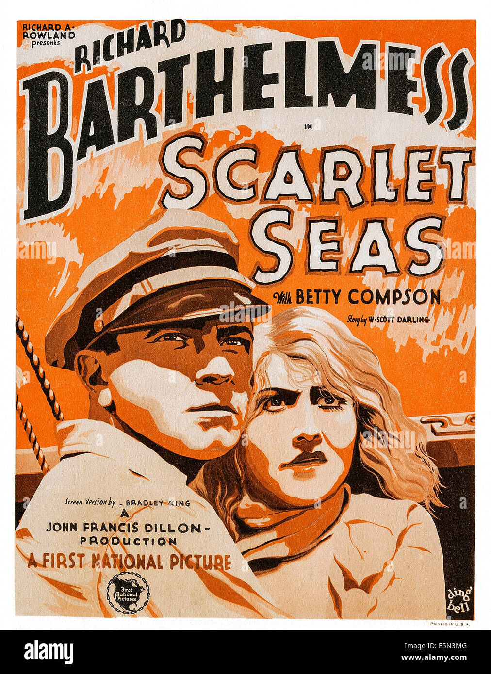SCARLET Meere, unten rechts: Richard Barthelmess, 1928. Stockfoto