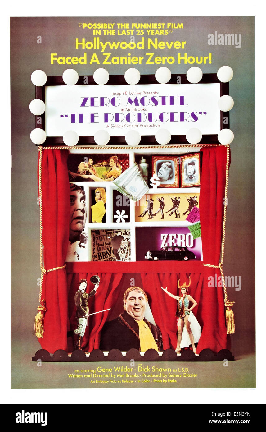 DIE Produzenten, links und unten in der Mitte: Zero Mostel, 1967 Stockfoto