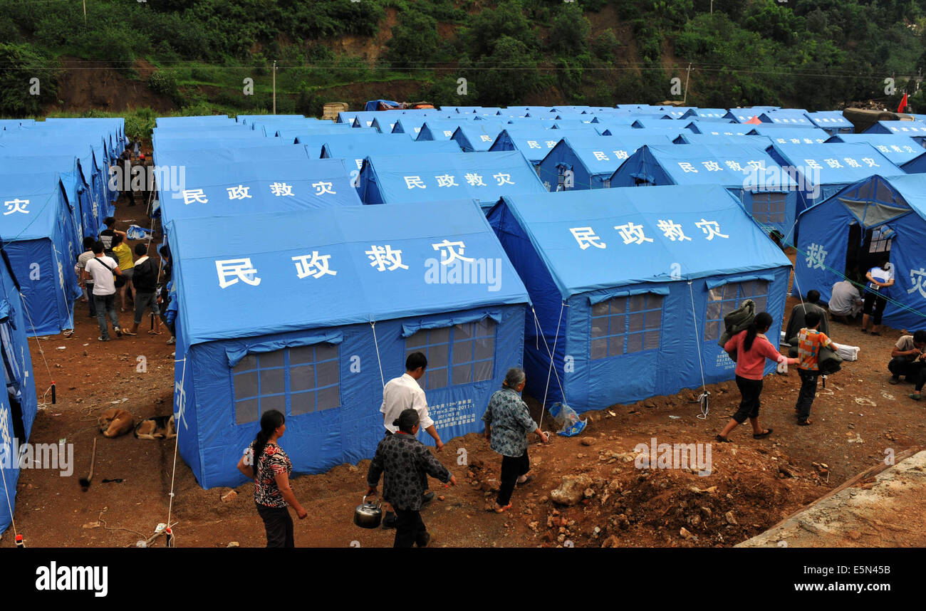 Ludian County, der chinesischen Provinz Yunnan. 4. August 2014