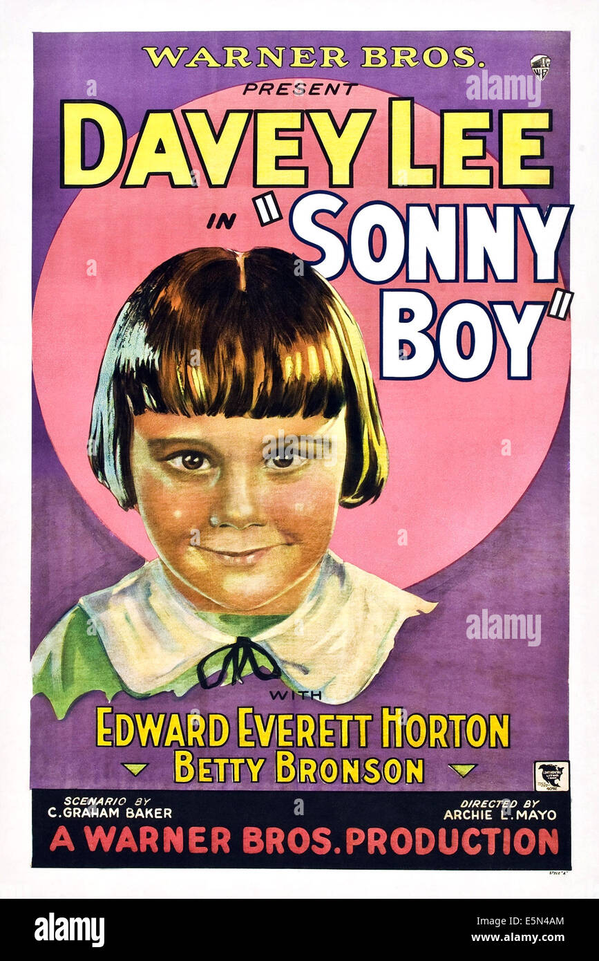 SONNY BOY, Davey Lee auf Plakatkunst, 1929. Stockfoto