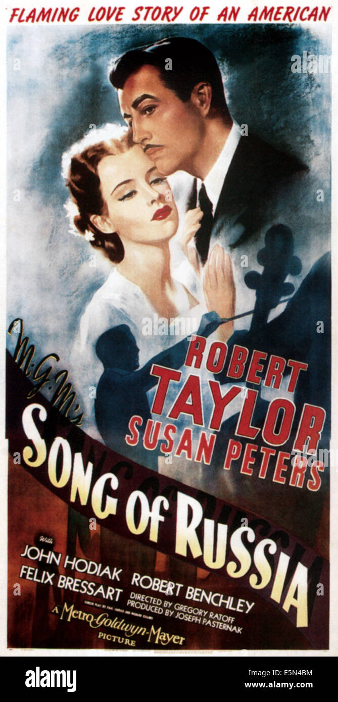 SONG OF RUSSIA, Susan Peters, Robert Taylor, 1944 Plakatkunst Stockfoto
