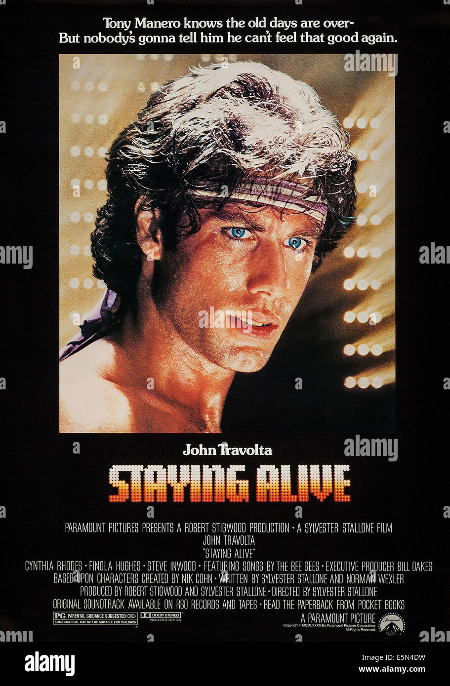 STAYING ALIVE, US Plakatkunst, John Travolta, 1983, © Paramount Bilder/Courtesy Everett Collection Stockfoto