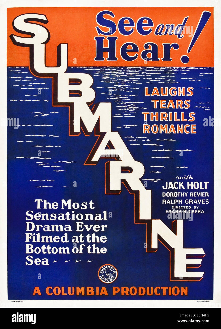 U-Boot, Plakatkunst, 1928. Stockfoto