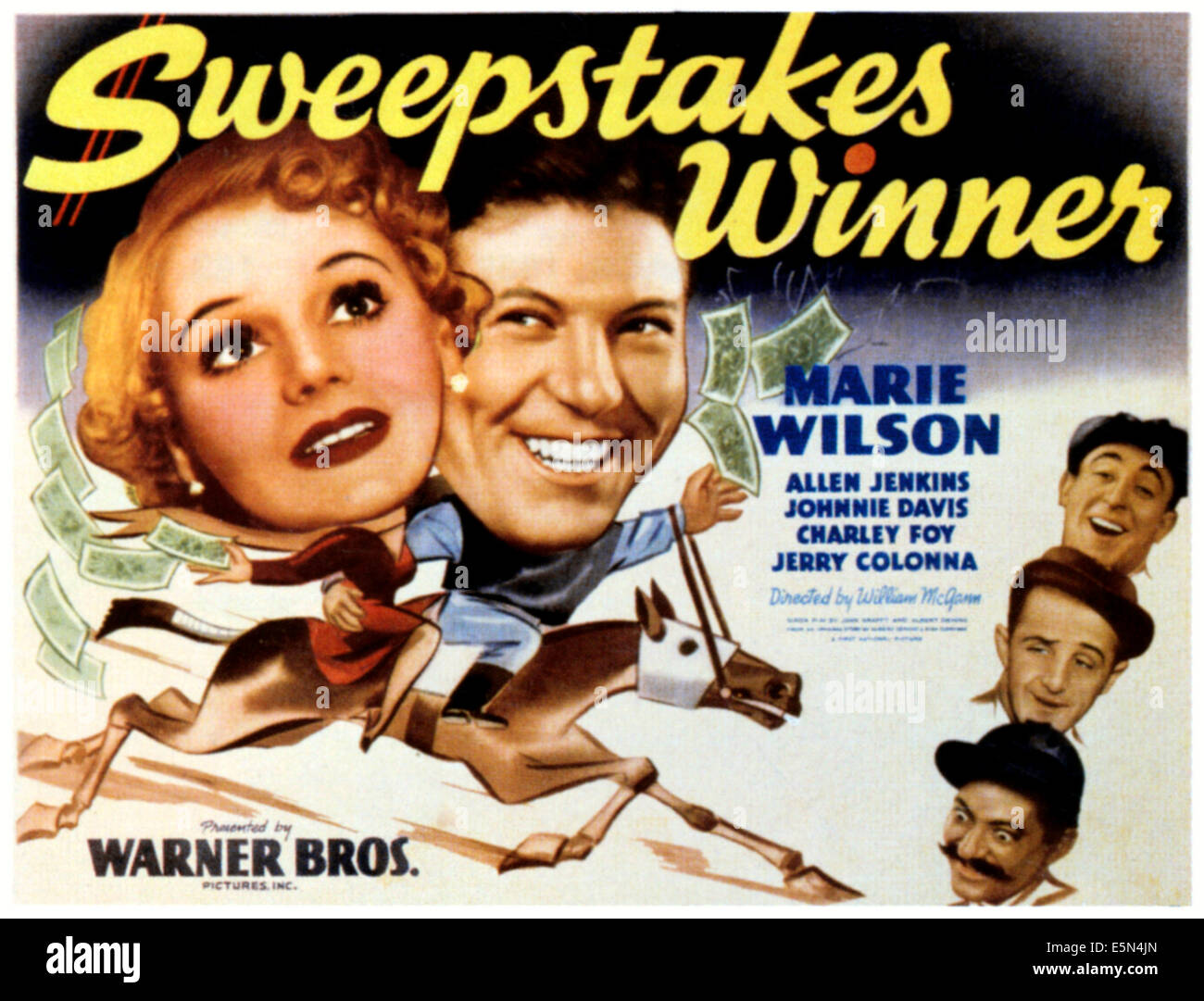 Gewinnspiel Gewinner, links, von links: Marie Wilson, Johnnie Davis, rechts von oben: Allen Jenkins, Charley Foy, Jerry Colonna, Stockfoto